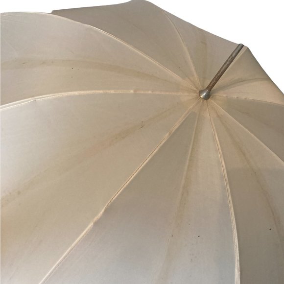 Vintage Midcentury Rattan Handle St Michael Parasol Umbrella - Picture 3 of 5